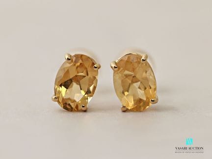 Paire de bouPaire de boutons d'oreilles en or jaun