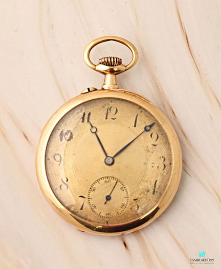 Montre de gousset en or jaune 750 millièmes, dos u
