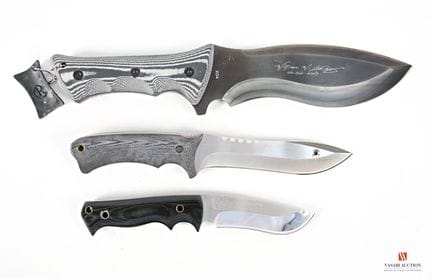 Importante coltello da caccia Harvey, lama incisa 