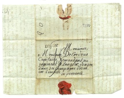 Militaria: Brief mit Wachssiegel aus dem 18. Jahrh