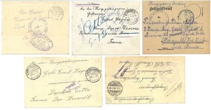 Militaria: Korrespondenz/Kriegsgefangene/Erster We