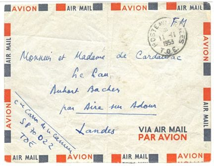 Militaria: Indochina-Krieg / Luftpostbrief von 195