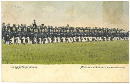 Militaria: CPA: 1907 German Soldiers on Maneuvers—