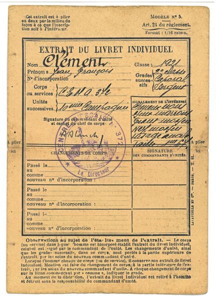 Militaria: Auszug aus dem persönlichen Dienstbuch 