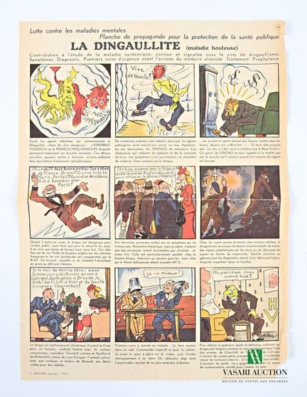 Militaria - Lámina ilustrada de propaganda para la