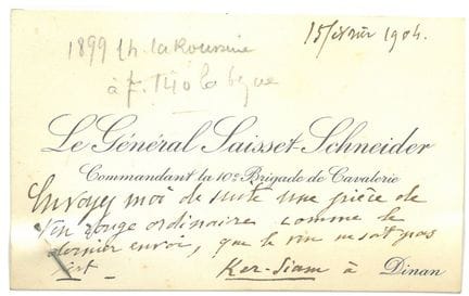 Militaria: Offizielle Visitenkarte mit handschrift