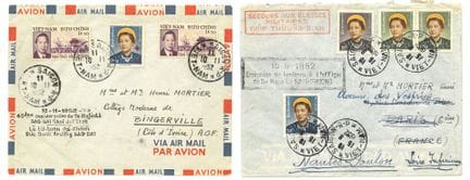 Militaria : Guerre d'Indochine 1946-1954/Lot 2 Env