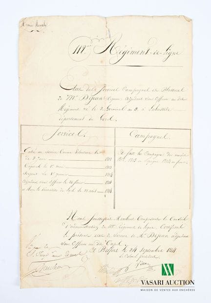 Militaria: Erstes Kaiserreich/Restauration 1814/Di