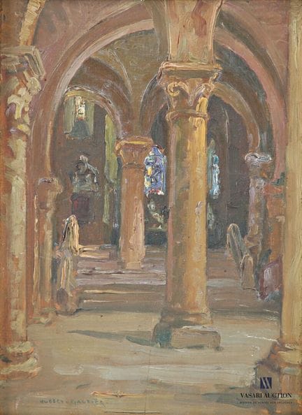 HUBERT-GAUTIER Jean  (1872-?)
Intérieur d'église
H