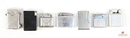 Lot de sept briquet en métal divers.
(usures, rayu