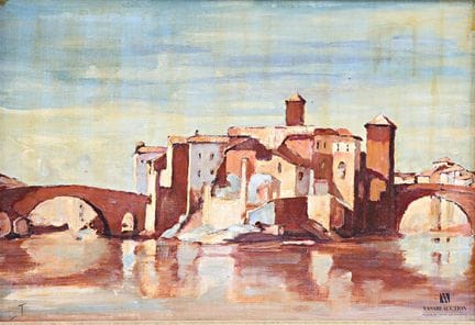 ANONYMOUS (20th century)
View of Tiber Island in R