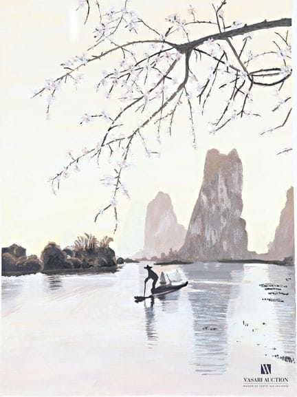 Escuela contemporánea
Paisaje asiático
gouache sob