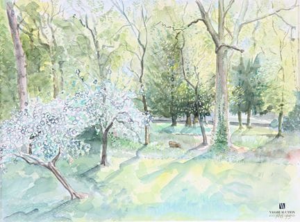 École contemporaine 
le parc
Aquarelle sur papier
