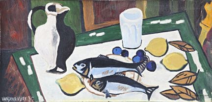 VAN DER RIVIERE J.C.
Still Life with Fish
Oil on c