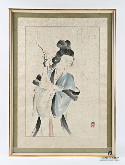École chinoise du XXème siècle
Geisha à la branche