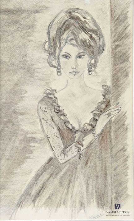 FRANCOIS (XXème siècle)
Portrait de femme
Dessin a