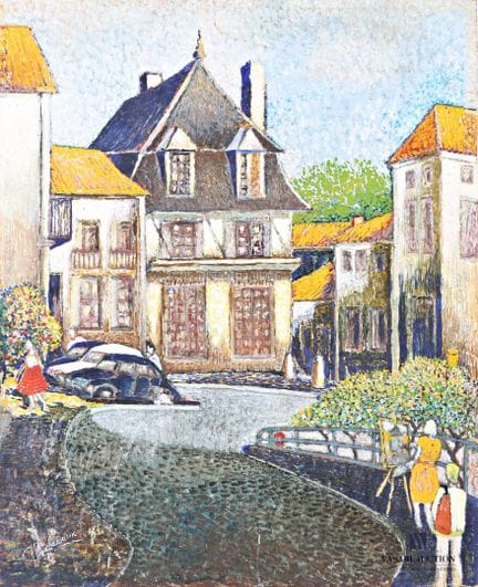 BARBEZIEUX C.
Painter Depicting His Village
Oil on