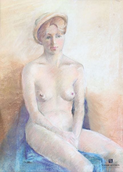 SAVERI A. (XXe siècle)
Nue assie
Pastel sur papier