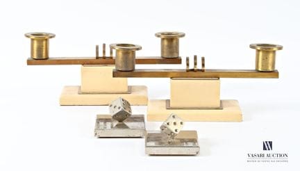 Paire de bouts de table à deux bras de lumière en 