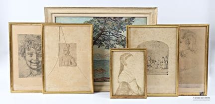 Set of reproductions including: *Under the Pines, 