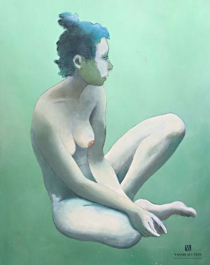 DOUENCE
Pensive Nude Woman
Mixed media on paper
Un