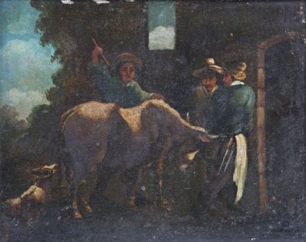École française du XIXe siècle
Scène paysanne
Huil