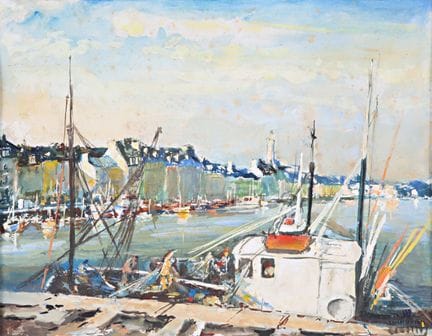 Modern School
Old Harbor of Honfleur 
Gouache on p