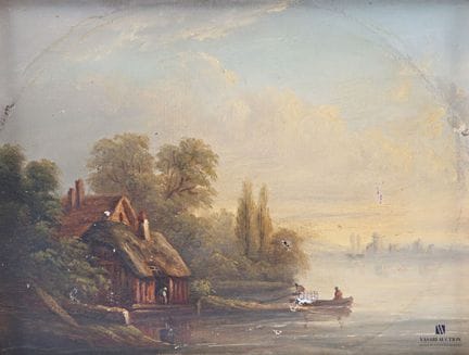 École française du XIXe siècle
Paysage lacustre an