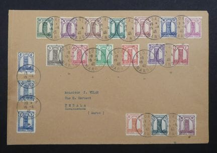 Marocco 1948: la serie su buste di Fedala, LT - TB