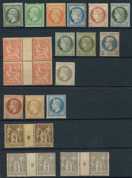 France Classiques: 23 francobolli, da esaminare, X