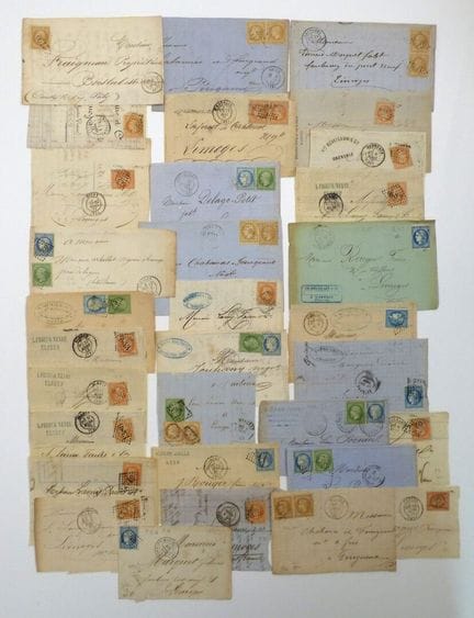 Frankreich 1871/77: Partie von 30 Vorderseiten, da