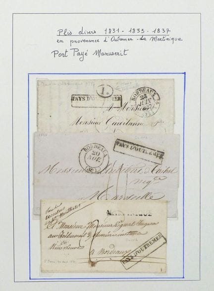 Verschiedene Briefstücke 1831/1833/1837 aus Überse