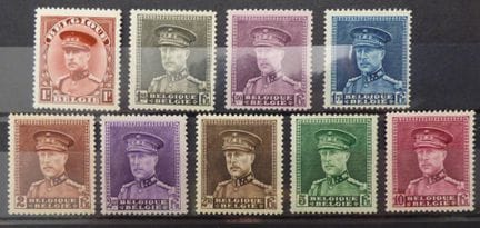 Belgio 1931: i 9 valori, XX, numero di catalogo Y 