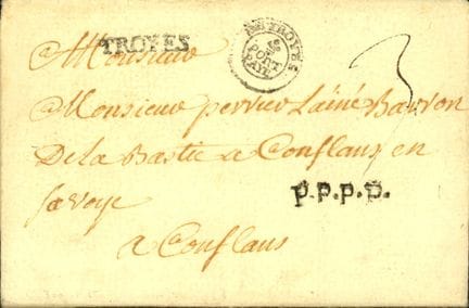 Frankreich: 1784, schöner Vorläufer mit Inhalt, au