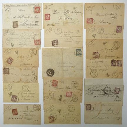 Frankreich: Steuermarke 1901/1931: 17 Briefumschlä