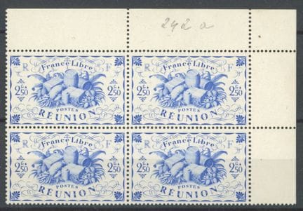 Colonie francesi della Riunione: n. 242a, blocco d