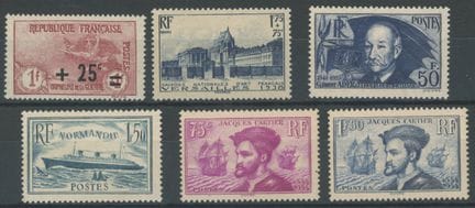Francia: 6 francobolli della serie “Sélection”, XX