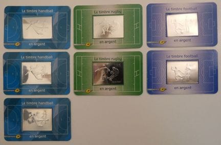 France : Timbres en Argent, 7 exemplaires, XX - TB