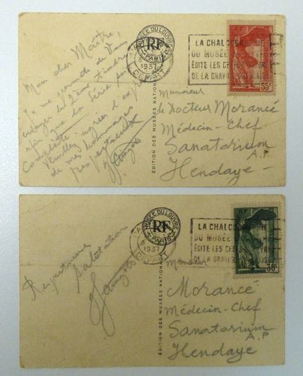 Frankreich 1937: Samotrace auf 2 CPA, LT – B/TB –