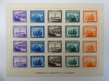 Espagne 1938 : Edifil 849 M, le bloc surchargé, XX