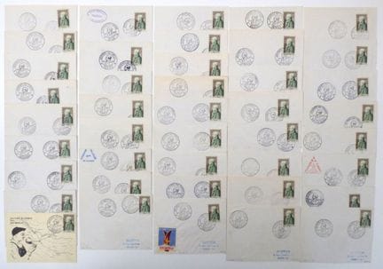 France SCOTEM : 40 enveloppes avec oblitérations s