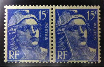 France : Marianne de Gandon 15F, paire avec belle 