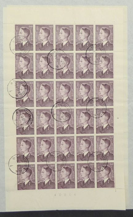 Belgio 1952: n. 879, primo francobollo con l'effig