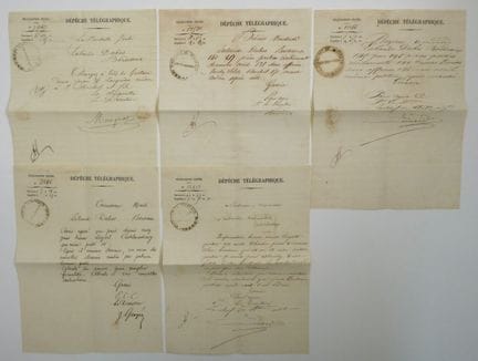 Frankreich 1855: 5 Telegrafenmeldungen