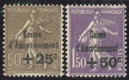 Francia 1930: n. 267/68, Caisse d'Amortissement, X