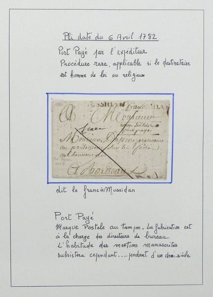 Frankreich: Brief vom 6. April 1782 aus Mussidan, 