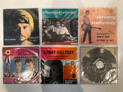 6 disques 45 tours de divers albums de Johnny Hall