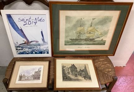 4 opere incorniciate, litografie e riproduzioni, t