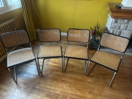 4 sedie impagliate, Made in Italy, anni '70