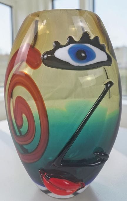 Murano (senza firma): grande vaso con inclusioni d